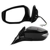 Driver Side Mirror Compatible with Nissan Altima Sedan 2013-2018 Manual Folding Power Adjustable Glass Heated Turn Signal Light Black 6Pins Replace# NI1320225